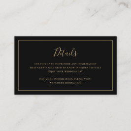 Traditionelle Schwarz-Gold-Hochzeit Begleitkarte