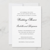 Traditionelle Schwarz-Weiß-Elegante Hochzeitsdusch Einladung (Vorderseite)