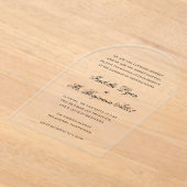 Traditionelle Schwarz-Weiß-Hochzeit Acryleinladungen (Ablage )