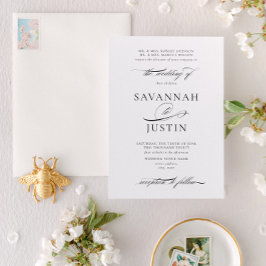 Traditionelle Schwarz-Weiß-Hochzeit Einladung