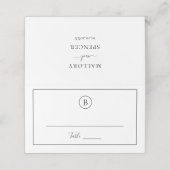 Traditionelle Schwarz-Weiß-Hochzeit Platzkarte (Außenseite Aufgefaltet)