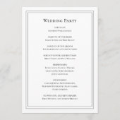 Traditionelle Schwarz-Weiß-Hochzeit Programm (Rückseite)