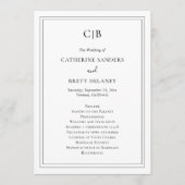 Traditionelle Schwarz-Weiß-Hochzeit Programm (Vorderseite)