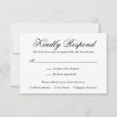 Traditionelle Schwarz-Weiß-Hochzeit RSVP Karte (Vorderseite)
