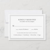 Traditionelle Schwarz-Weiß-Hochzeit RSVP Karte (Vorderseite)