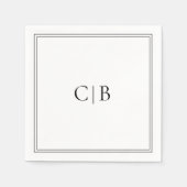 Traditionelle Schwarz-Weiß-Hochzeit Serviette (Vorderseite)