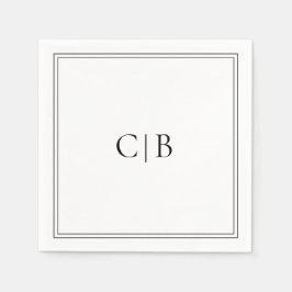 Traditionelle Schwarz-Weiß-Hochzeit Serviette