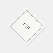 Traditionelle Schwarz-Weiß-Hochzeit Serviette (Ecke)