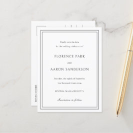 Traditionelle Schwarz-Weiß-Hochzeit speichern Sie  Ankündigungspostkarte