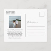 Traditionelle Schwarz-Weiß-Hochzeit speichern Sie Ankündigungspostkarte (Rückseite)