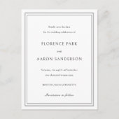 Traditionelle Schwarz-Weiß-Hochzeit speichern Sie Ankündigungspostkarte (Vorderseite)