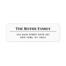 Traditionelle Schwarz-Weiß-Rücksendeadresse