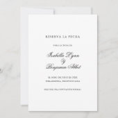 Traditionelle Schwarz-Weiß-Spanische Hochzeit Save The Date (Vorderseite)