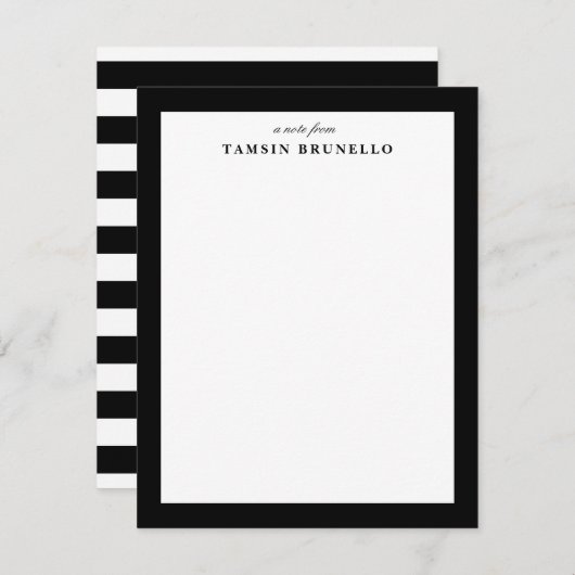 Traditionelle Schwarz-Weiß-Stationerie Einladung (Vorne/Hinten)