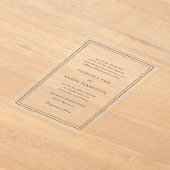 Traditionelle Schwarz-Weiß-Zeitlose Hochzeit Acryleinladungen (Ablage )