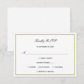 Traditionelle Schwarz-weiße Goldhochzeit RSVP Karte (Vorne/Hinten)