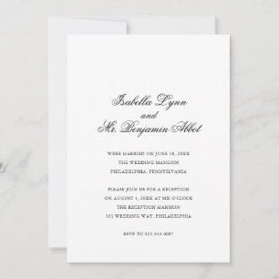 Traditionelle schwarz-weiße Hochzeitsfeier Einladung