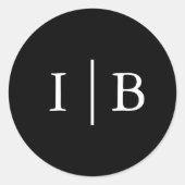 Traditionelle Schwarze formale Hochzeit Runder Aufkleber (Vorderseite)