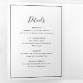 Traditionelle Schwarze Hochzeit Dreifach Gefaltete Einladung (Innen Erste Seite)