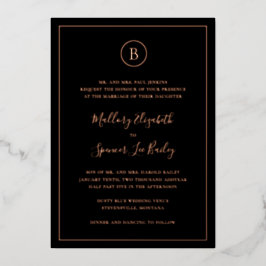 Traditionelle Schwarze Hochzeit Folieneinladung