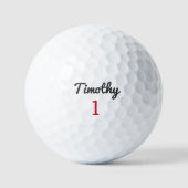 Traditionelle schwarze Skriptbezeichnung und Rote  Golfball (Vorderseite)