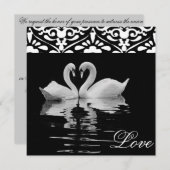 Traditionelle schwarze &White Schwäne, die Einladung (Vorne/Hinten)