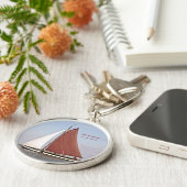 Traditionelle Segelbootfahrt auf dem Ijsselmeer Schlüsselanhänger (Seite)