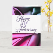 Traditionelle Seide 4. Jahrestag Grußkarte Karte (Gelbe Blume)