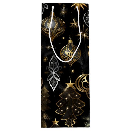 Traditionelle Silber- und Gold-Ornamente Geschenktüte Für Weinflaschen (Rückseite)