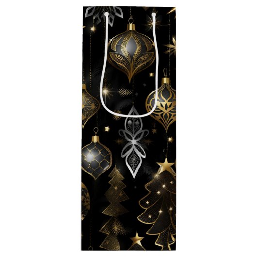 Traditionelle Silber- und Gold-Ornamente Geschenktüte Für Weinflaschen (Vorderseite)