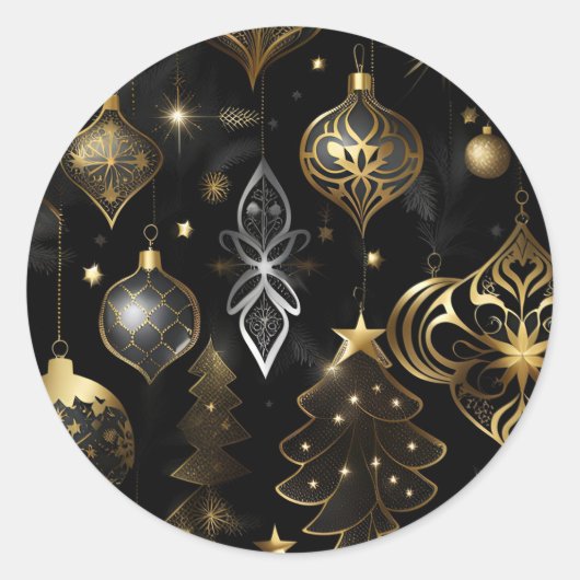 Traditionelle Silber- und Gold-Ornamente Runder Aufkleber (Vorderseite)