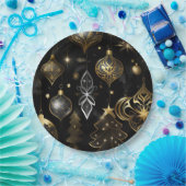 Traditionelle Silberschmuck- und Goldschmuckmuster Pappteller (Party)