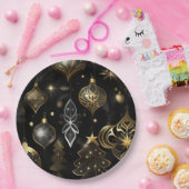 Traditionelle Silberschmuck- und Goldschmuckmuster Pappteller (Party)