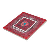 Traditionelle Sindhi Kultur Ajrak Muster Kunst Dru Fliese (Seite)