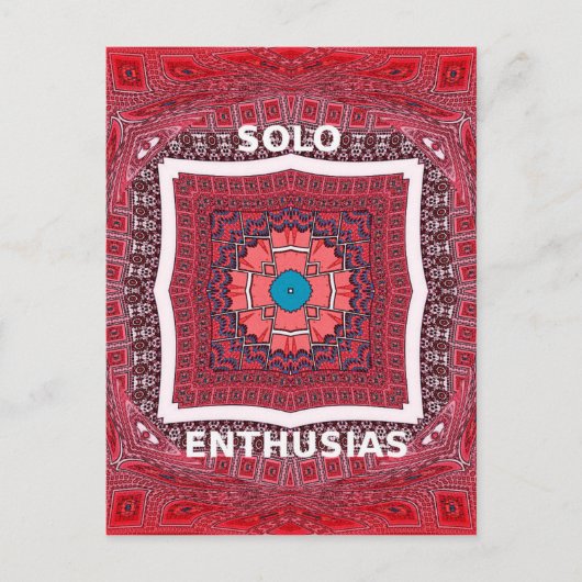 Traditionelle Sindhi Kultur Ajrak Muster Kunst Dru Postkarte (Vorderseite)