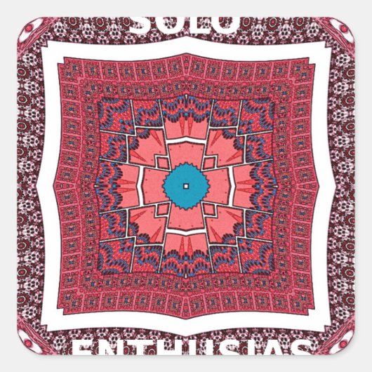 Traditionelle Sindhi Kultur Ajrak Muster Kunst Dru Quadratischer Aufkleber (Vorderseite)