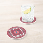 Traditionelle Sindhi Kultur Ajrak Muster Kunst Dru Untersetzer (Seite)