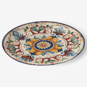 Traditionelle sizilianische Keramiken Pappteller (Schrägansicht)