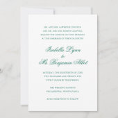 Traditionelle Smaragdgrüne feierliche Hochzeit Einladung (Vorderseite)