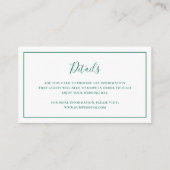 Traditionelle Smaragdgrüne Hochzeit Begleitkarte (Vorderseite)