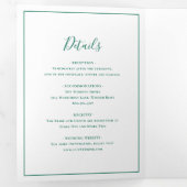 Traditionelle Smaragdgrüne Hochzeit Dreifach Gefaltete Einladung (Innen Erste Seite)