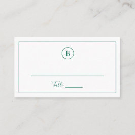 Traditionelle Smaragdgrüne Hochzeit Platzkarte