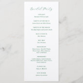 Traditionelle Smaragdgrüne Hochzeit Programm (Rückseite)