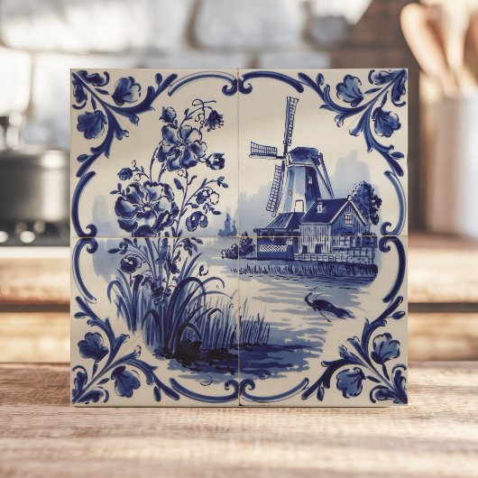 Traditionelle Software Windmill und Floral Fliese