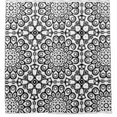 Traditionelle Sonnenblumen-Batik-Musterschmuck Duschvorhang (Vorderseite)