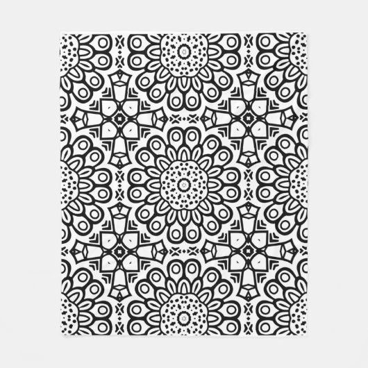 Traditionelle Sonnenblumen-Batik-Musterschmuck Fleecedecke (Vorderseite)