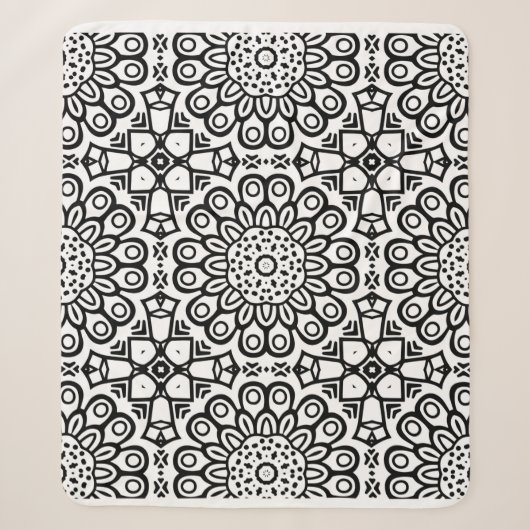 Traditionelle Sonnenblumen-Batik-Musterschmuck Sherpadecke (Vorderseite)