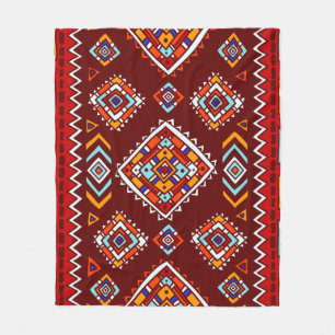 Traditionelle Stammesmuster im ethnischen Stil Fleecedecke
