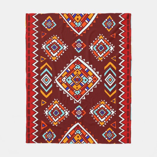 Traditionelle Stammesmuster im ethnischen Stil Fleecedecke (Vorderseite)