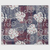 traditionelle Streifen und Blätter Geschenkpapier (Flach)